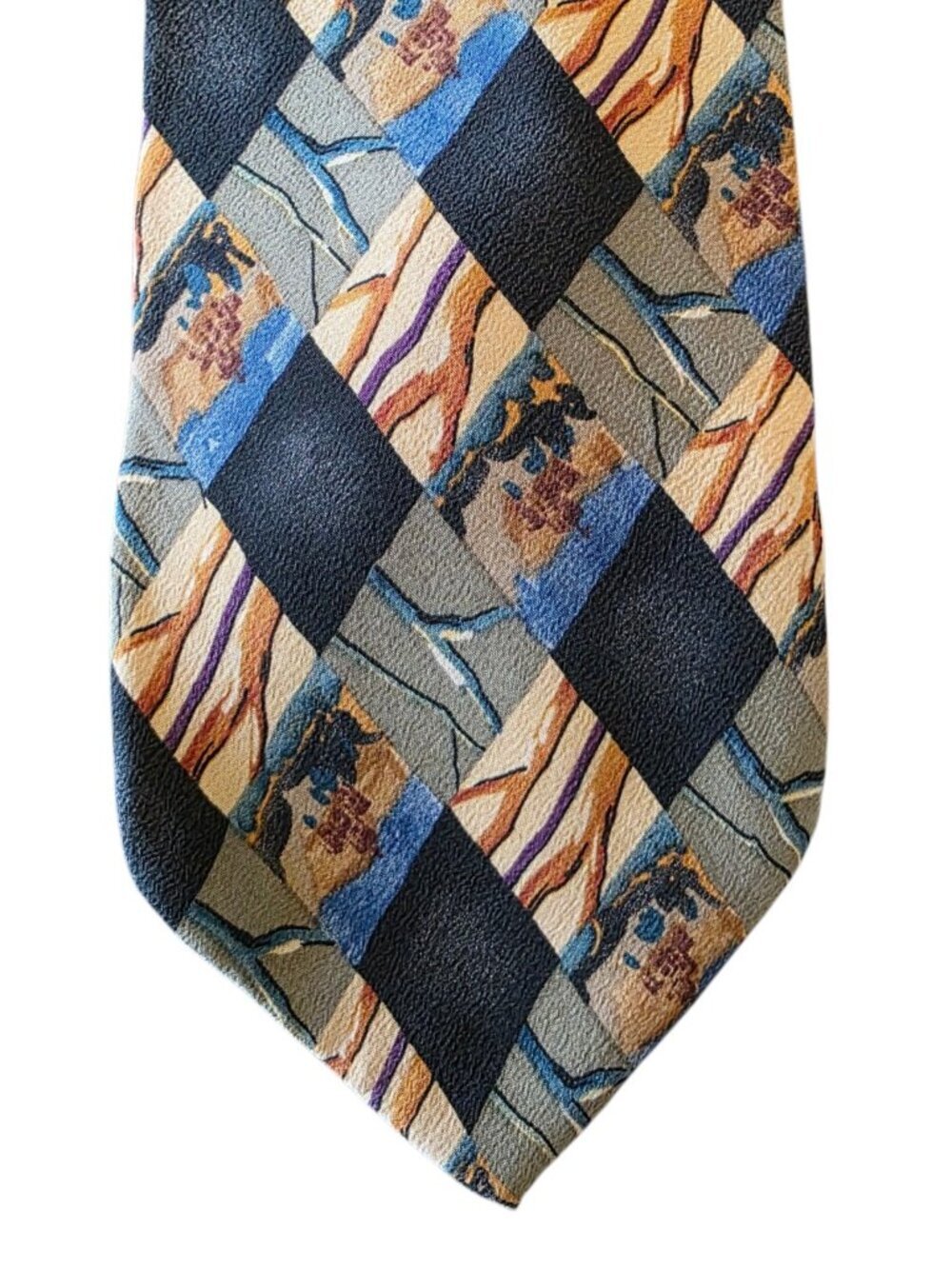 J. Garcia Silk Tie California Mission Collection Nine Stonehenge USA Vintage - Picture 4 of 13
